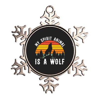 My Spirit Animal Is A Wolf Metallic Star Ornament