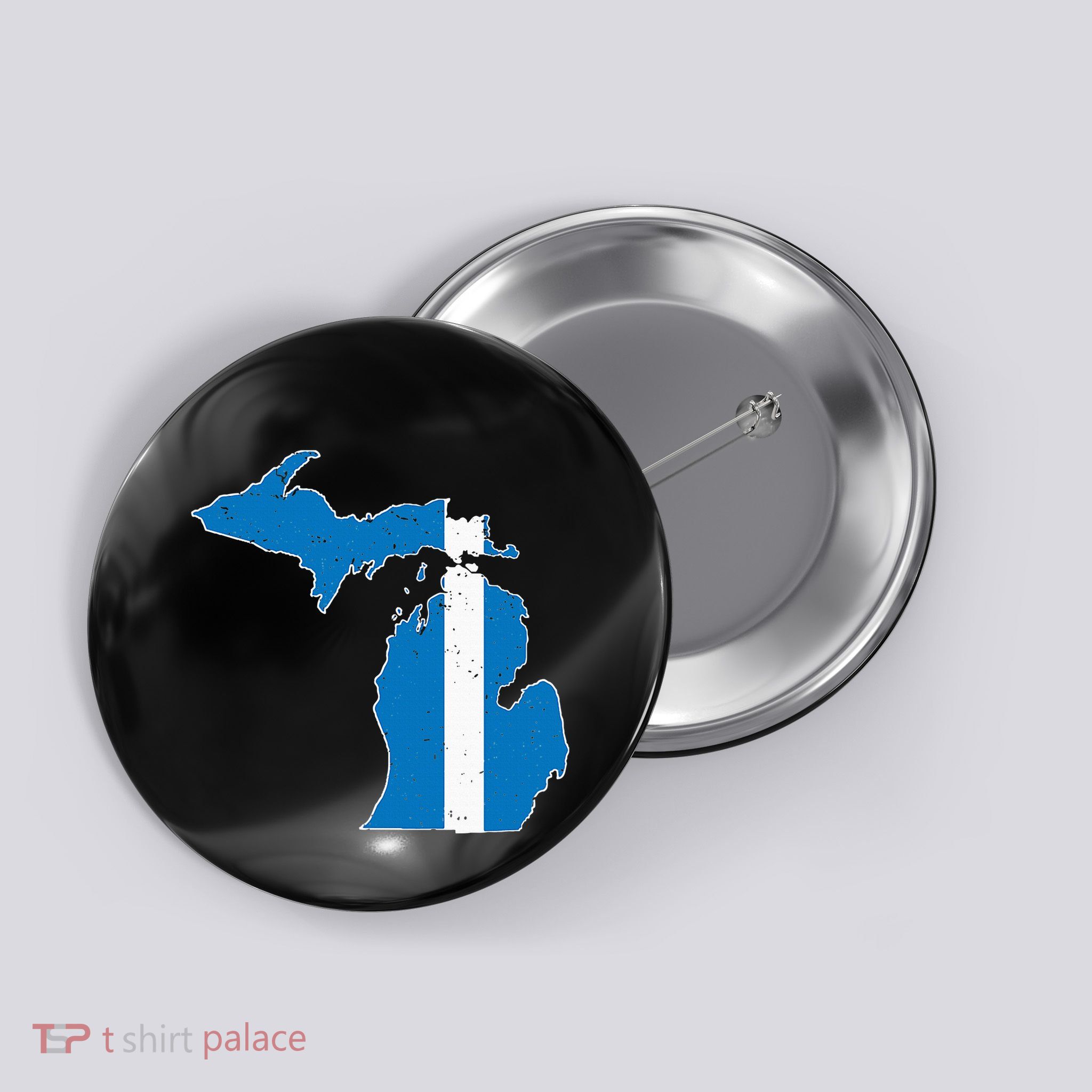 Michigan Stripe Across The State Button