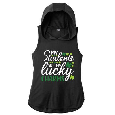 My Students Are My Lucky Charms Teacher St Patrick's Day Ladies PosiCharge Tri-Blend Wicking Draft Hoodie Tank