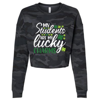 My Students Are My Lucky Charms Teacher St Patrick's Day Cropped Pullover Crew