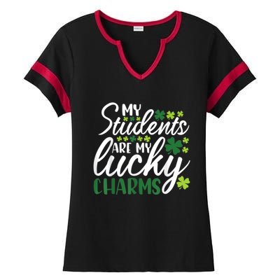 My Students Are My Lucky Charms Teacher St Patrick's Day Ladies Halftime Notch Neck Tee