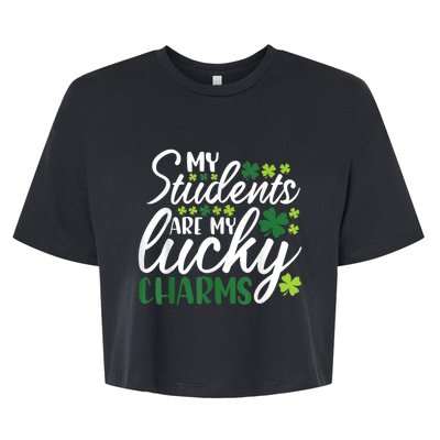 My Students Are My Lucky Charms Teacher St Patrick's Day Bella+Canvas Jersey Crop Tee