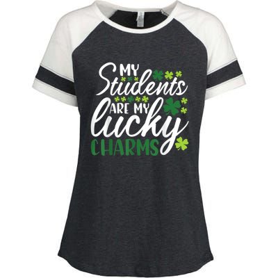 My Students Are My Lucky Charms Teacher St Patrick's Day Enza Ladies Jersey Colorblock Tee