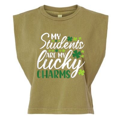 My Students Are My Lucky Charms Teacher St Patrick's Day Garment-Dyed Women's Muscle Tee