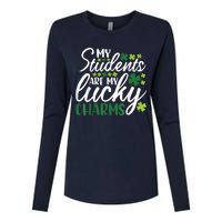 My Students Are My Lucky Charms Teacher St Patrick's Day Womens Cotton Relaxed Long Sleeve T-Shirt