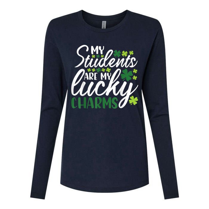 My Students Are My Lucky Charms Teacher St Patrick's Day Womens Cotton Relaxed Long Sleeve T-Shirt