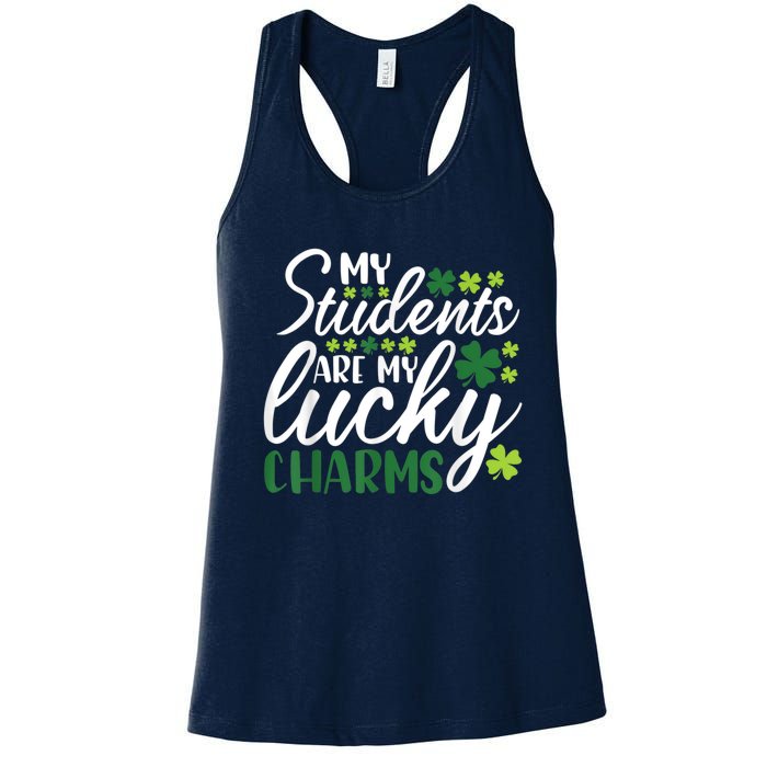 My Students Are My Lucky Charms Teacher St Patrick's Day Women's Racerback Tank