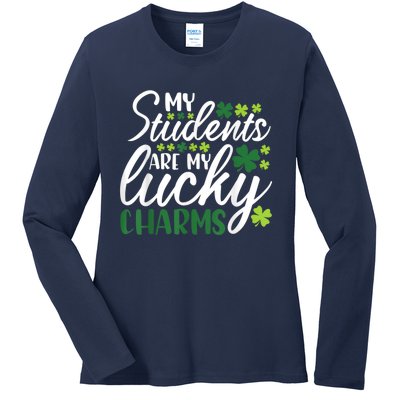 My Students Are My Lucky Charms Teacher St Patrick's Day Ladies Long Sleeve Shirt