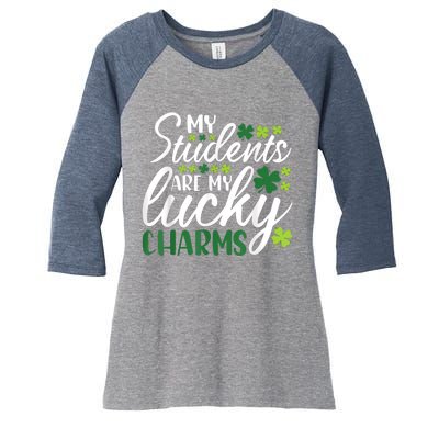 My Students Are My Lucky Charms Teacher St Patrick's Day Women's Tri-Blend 3/4-Sleeve Raglan Shirt