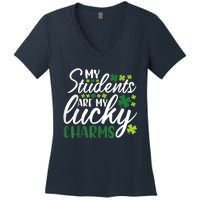 My Students Are My Lucky Charms Teacher St Patrick's Day Women's V-Neck T-Shirt