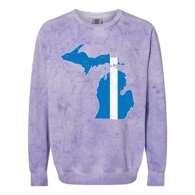 Michigan Stripe Across The State Colorblast Crewneck Sweatshirt