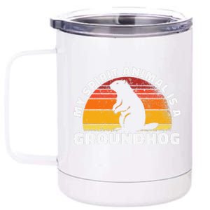 My Spirit Animal Is A Groundhog February Weather Winter 12 oz Stainless Steel Tumbler Cup