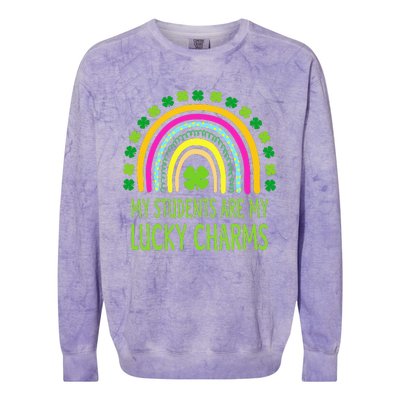 My Students Are My Lucky Charms Teacher St Patricks Day Colorblast Crewneck Sweatshirt