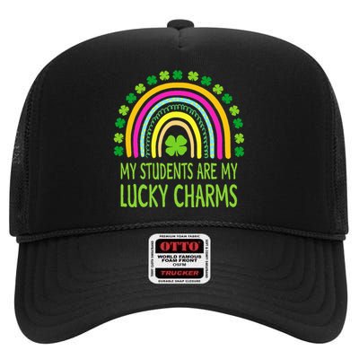 My Students Are My Lucky Charms Teacher St Patricks Day High Crown Mesh Back Trucker Hat