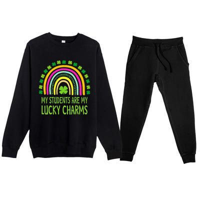 My Students Are My Lucky Charms Teacher St Patricks Day Premium Crewneck Sweatsuit Set