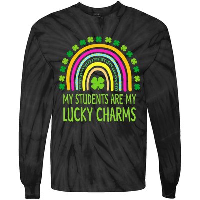 My Students Are My Lucky Charms Teacher St Patricks Day Tie-Dye Long Sleeve Shirt