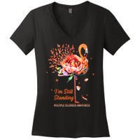 Multiple Sclerosis Awareness, I’m Still Standing MS Warrior Women's V-Neck T-Shirt