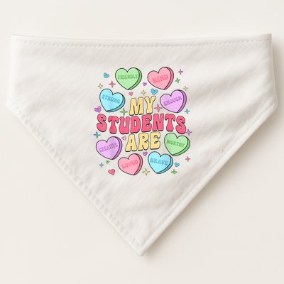 My Students Are Teacher Valentines Day Candy Positive Hearts USA-Made Doggie Bandana