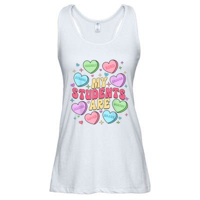 My Students Are Teacher Valentines Day Candy Positive Hearts Ladies Essential Flowy Tank