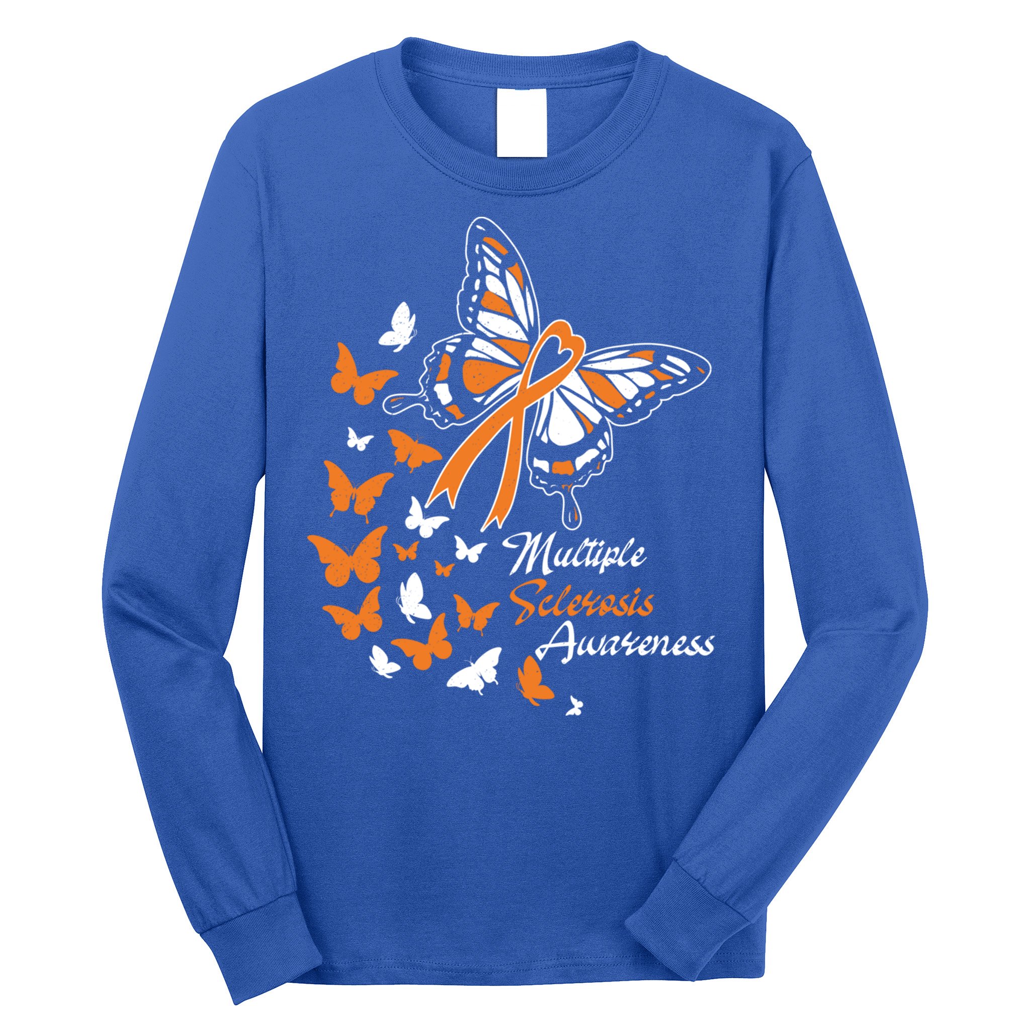 Multiple Sclerosis Awareness Butterflies Gift Cute Gift Funny Gift Long Sleeve Shirt