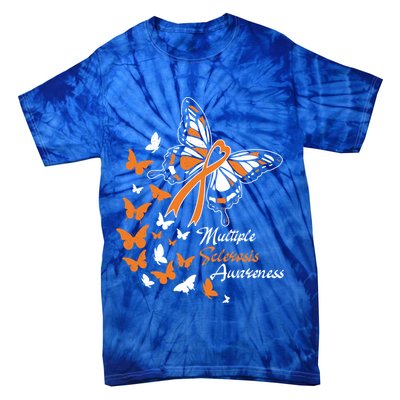 Multiple Sclerosis Awareness Butterflies Gift Cute Gift Funny Gift Tie-Dye T-Shirt