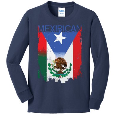 Mexico Sacred Aztec Calendar Mexican Eagle Archeological Kids Long Sleeve Shirt