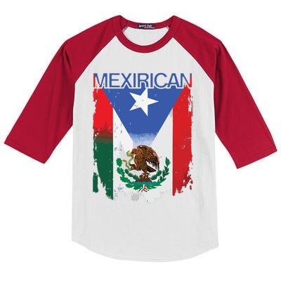 Mexico Sacred Aztec Calendar Mexican Eagle Archeological Kids Colorblock Raglan Jersey