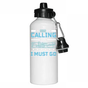 My Skis Are Calling And I Must Go Gift Aluminum Water Bottle