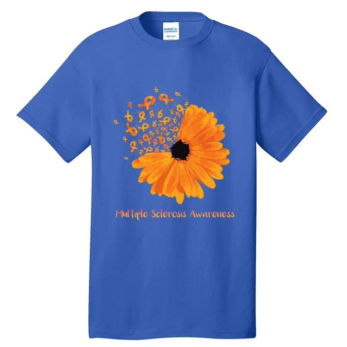 Multiple Sclerosis Awareness Ribbon Flower Ms Hope Fighter Cool Gift Tall T-Shirt