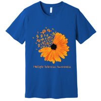 Multiple Sclerosis Awareness Ribbon Flower Ms Hope Fighter Cool Gift Premium T-Shirt