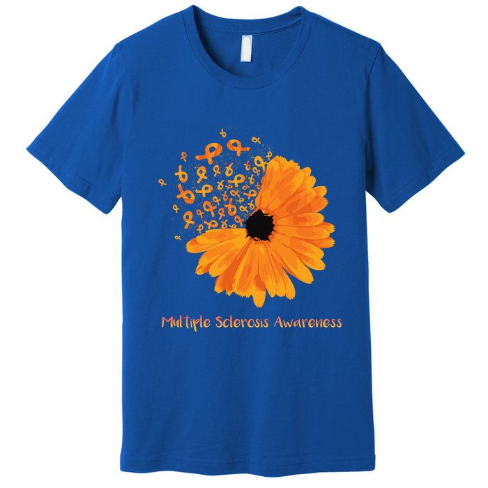 Multiple Sclerosis Awareness Ribbon Flower Ms Hope Fighter Cool Gift Premium T-Shirt