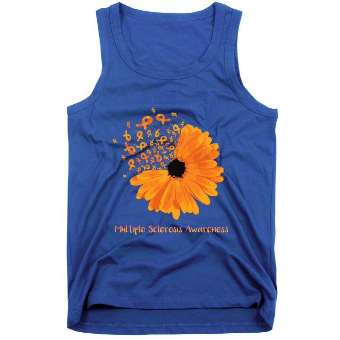 Multiple Sclerosis Awareness Ribbon Flower Ms Hope Fighter Cool Gift Tank Top