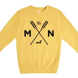 Minnesota State Awesome Mn Nice Adventure 1858 Loon Premium Crewneck Sweatshirt