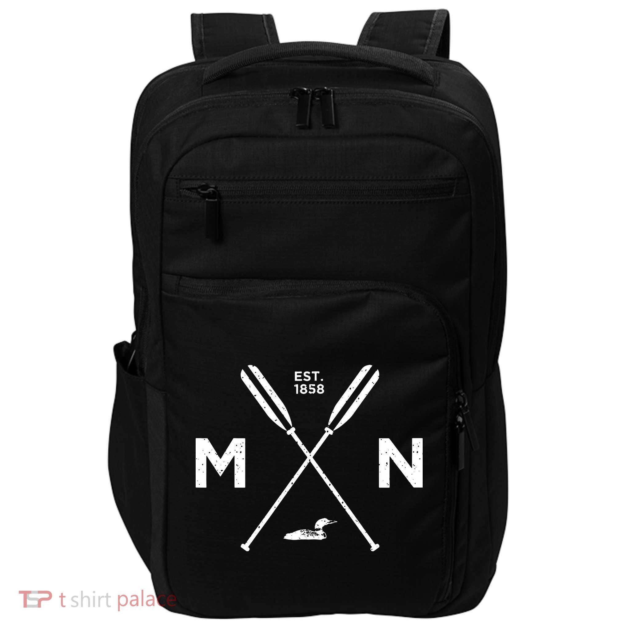 Minnesota State Awesome Mn Nice Adventure 1858 Loon Impact Tech Backpack