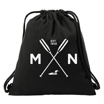 Minnesota State Awesome Mn Nice Adventure 1858 Loon Drawstring Bag