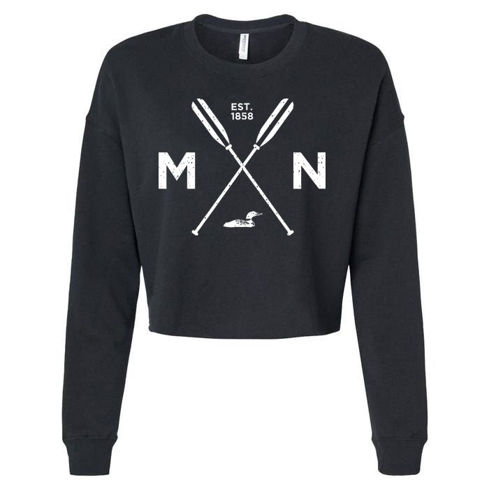 Minnesota State Awesome Mn Nice Adventure 1858 Loon Cropped Pullover Crew