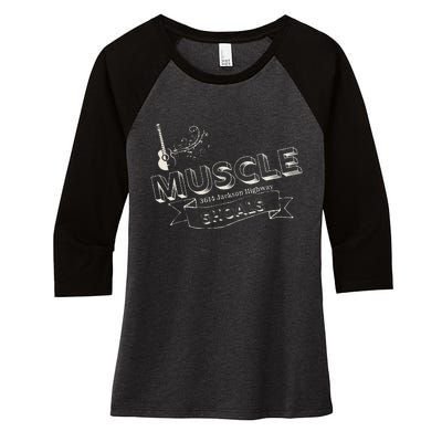 Muscle Shoals Alabama 3614 Jackson Highway Music Souvenir Women's Tri-Blend 3/4-Sleeve Raglan Shirt