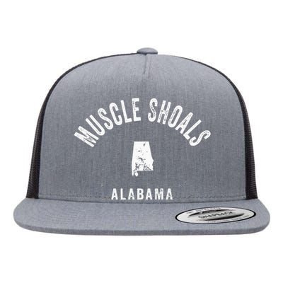 Muscle Shoals Alabama Al Vintage 70s Athletic Sports Design Flat Bill Trucker Hat