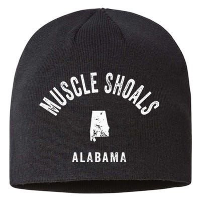 Muscle Shoals Alabama Al Vintage 70s Athletic Sports Design Sustainable Beanie