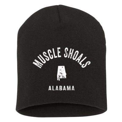 Muscle Shoals Alabama Al Vintage 70s Athletic Sports Design Short Acrylic Beanie