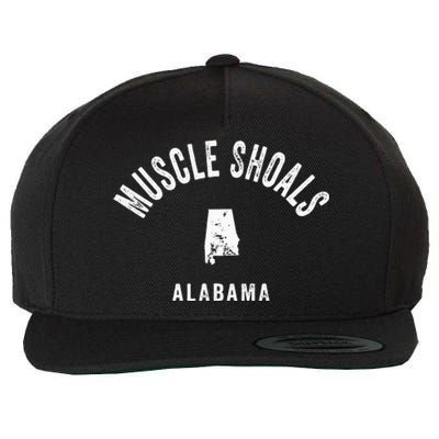 Muscle Shoals Alabama Al Vintage 70s Athletic Sports Design Wool Snapback Cap