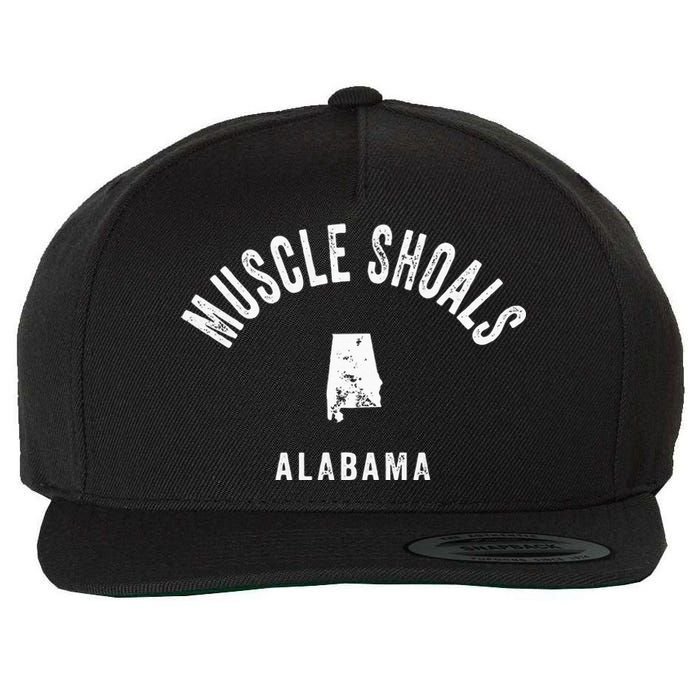 Muscle Shoals Alabama Al Vintage 70s Athletic Sports Design Wool Snapback Cap