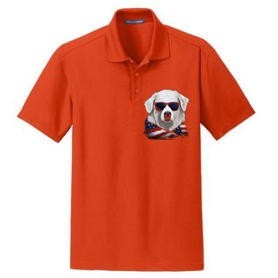 Maremma Sheepdog American Flag US Tee 4th July Gifts Graphic Dry Zone Grid Polo