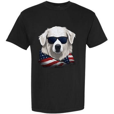 Maremma Sheepdog American Flag US Tee 4th July Gifts Graphic Garment-Dyed Heavyweight T-Shirt