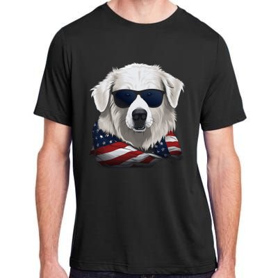 Maremma Sheepdog American Flag US Tee 4th July Gifts Graphic Adult ChromaSoft Performance T-Shirt