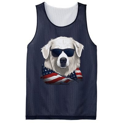 Maremma Sheepdog American Flag US Tee 4th July Gifts Graphic Mesh Reversible Basketball Jersey Tank