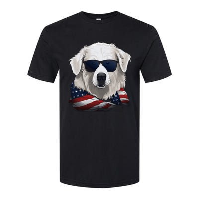 Maremma Sheepdog American Flag US Tee 4th July Gifts Graphic Softstyle CVC T-Shirt