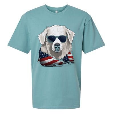 Maremma Sheepdog American Flag US Tee 4th July Gifts Graphic Sueded Cloud Jersey T-Shirt