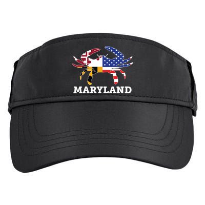 Maryland State American Usa Flag Blue Crab Adult Drive Performance Visor