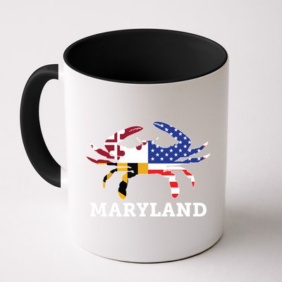 Maryland State American Usa Flag Blue Crab Mug